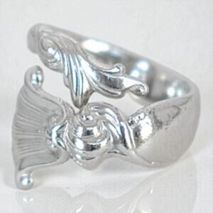 Vintage Wallace Sterling Romance Of The Sea Spoon Bypass Ring Size 5.5